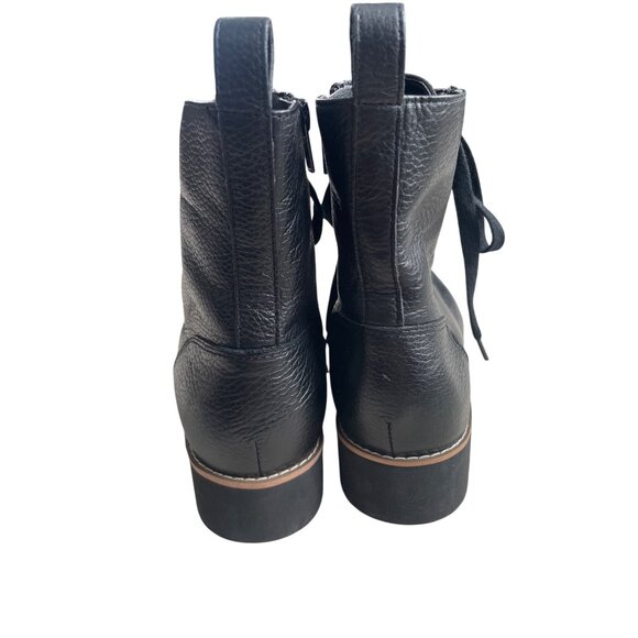 Vionic Women's 6.5 Lani Black Leather Lace Up Moto Combat Boots EUC Orthotic - Picture 3 of 12